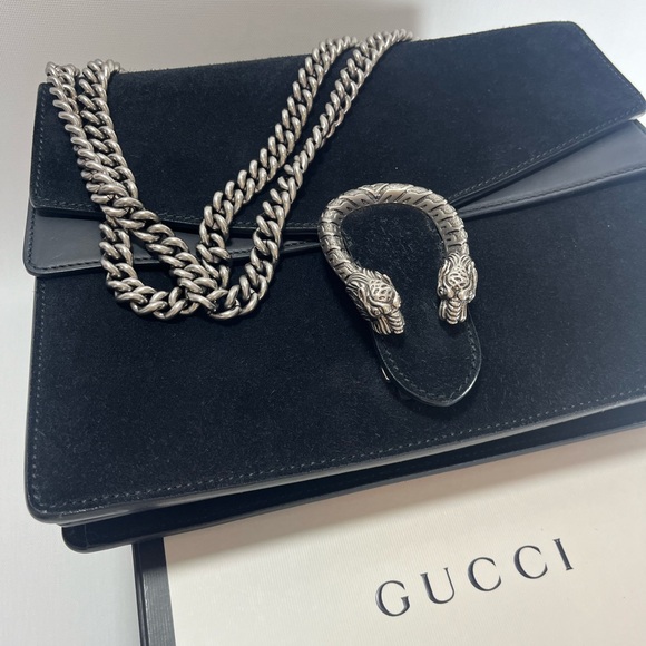 Gucci's Dionysus Medium Suede Shoulder Bag Black - Picture 3 of 10